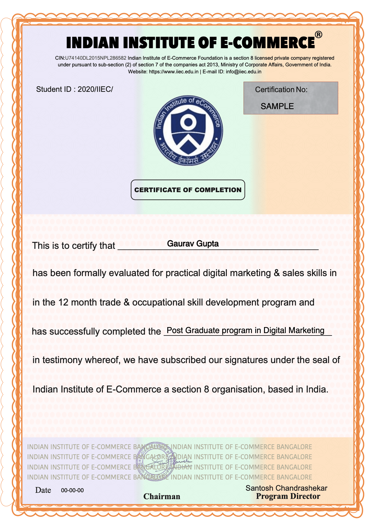 PGP Certificate - IIEC